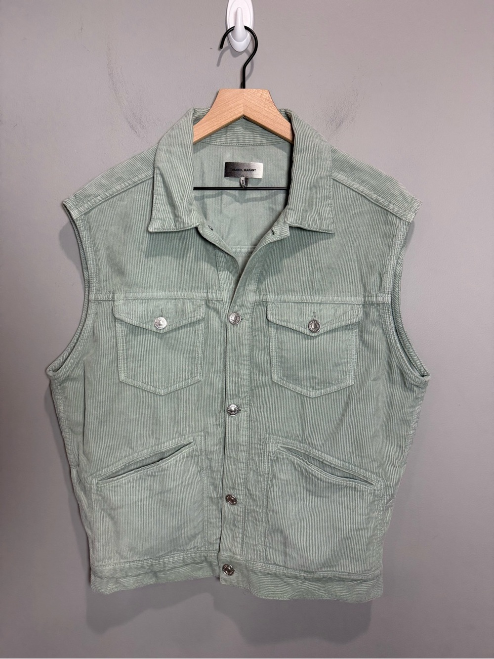 Isabel Marant Icare Sage Corduroy Utility Vest Size M